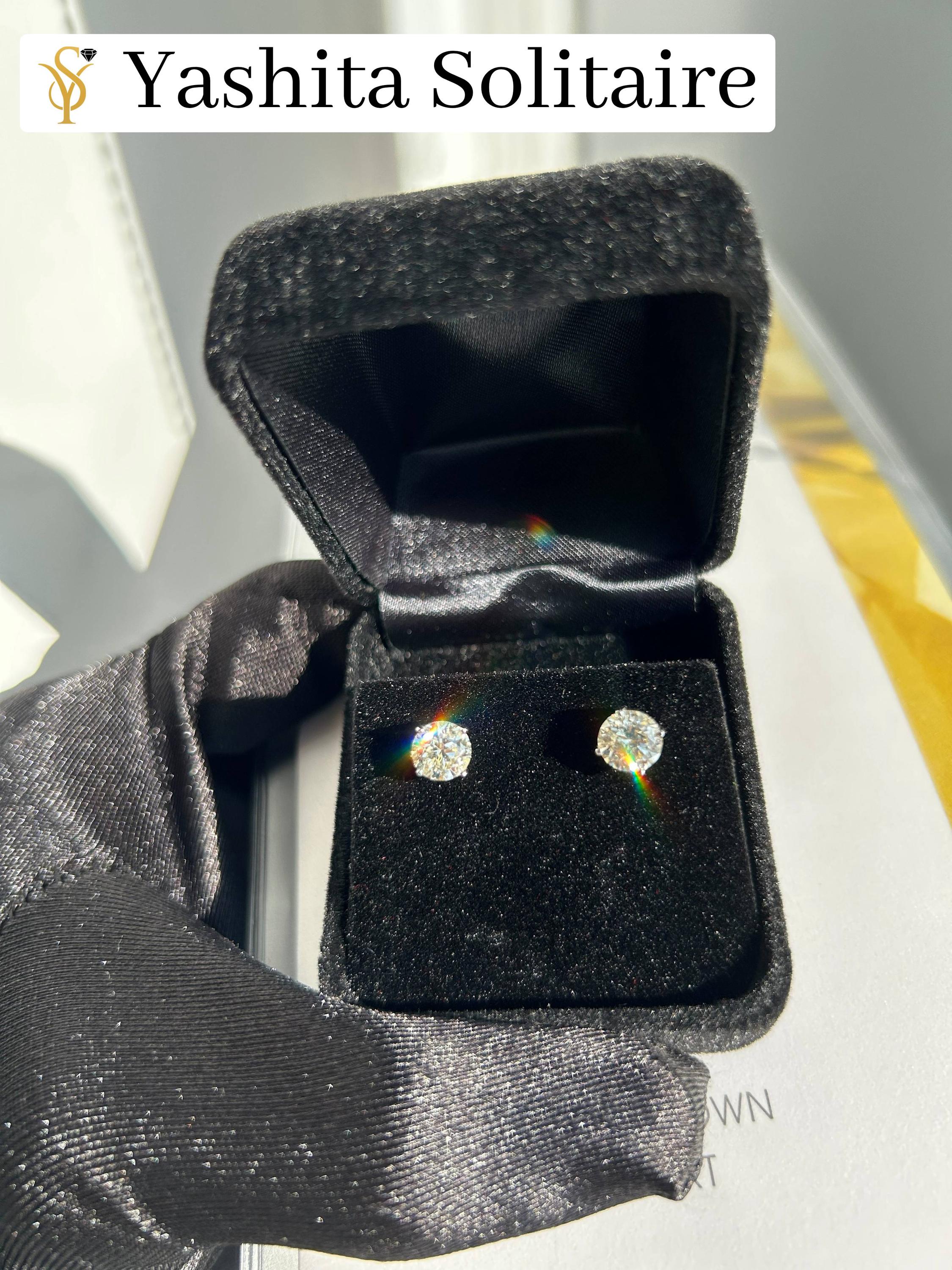 2 CTW IGI certified E VS1 Lab-Grown Diamond Stud Earrings 14K White Gold