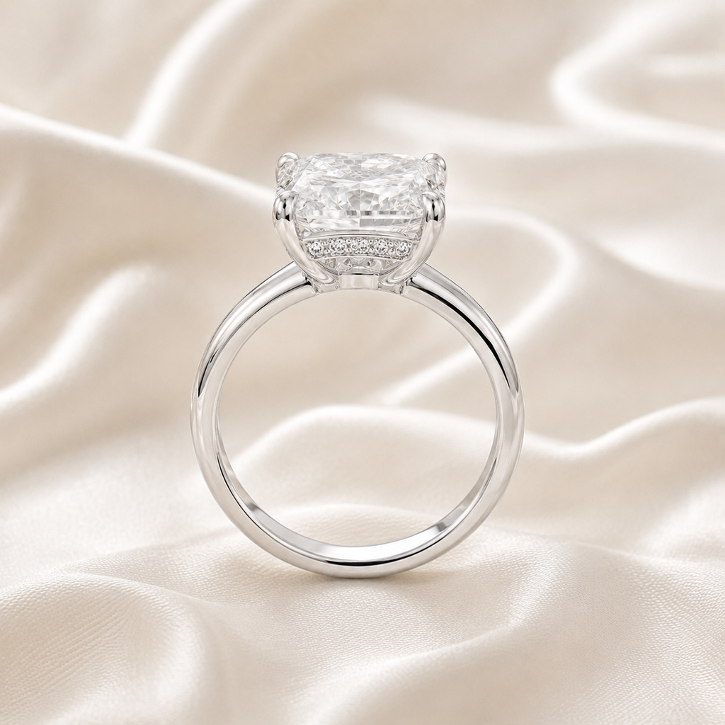 Hidden Halo Radiant Engagement Ring