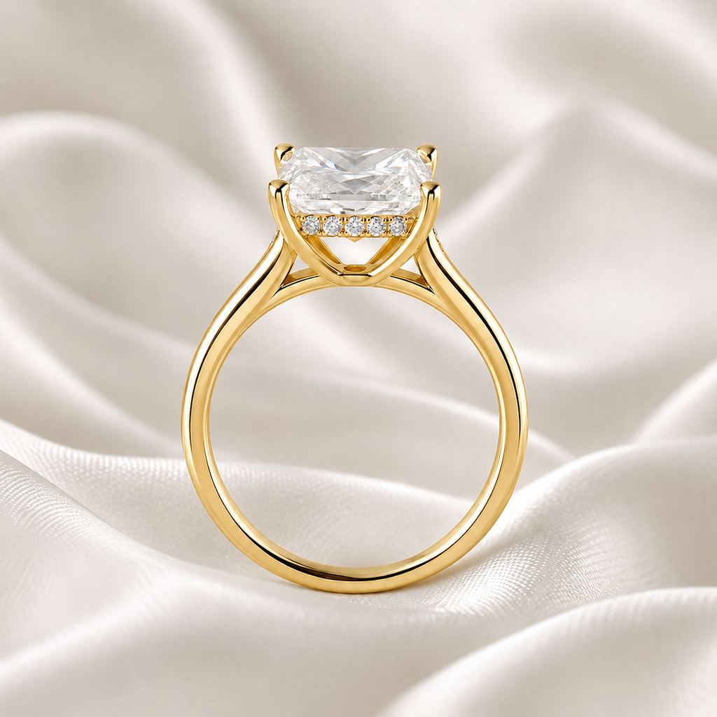 Hidden Halo Princess Engagement Ring