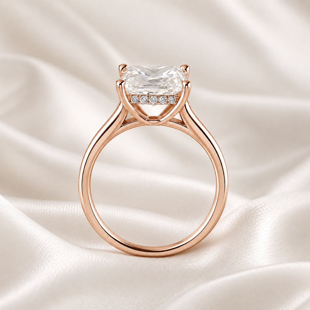 Hidden Halo Princess Engagement Ring