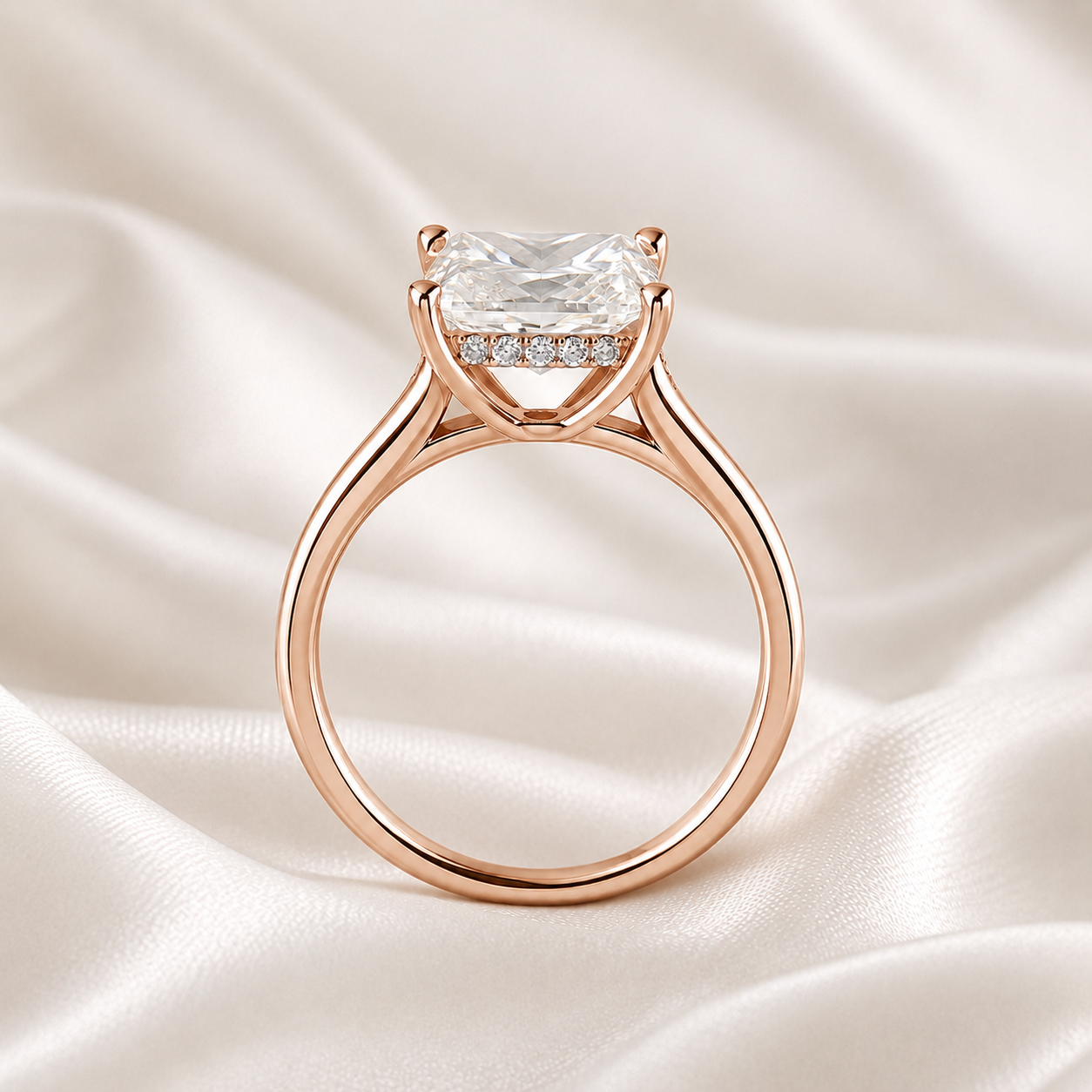 Hidden Halo Princess Engagement Ring