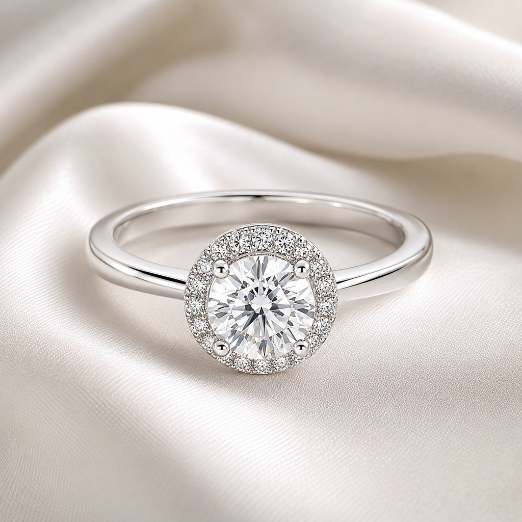 Halo Round Engagement Ring