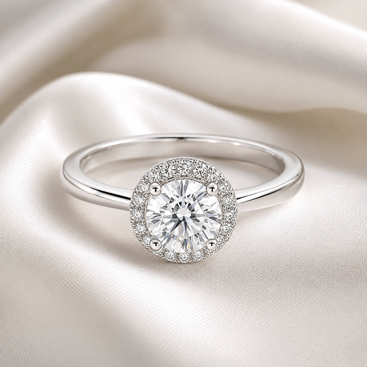 Halo Round Engagement Ring