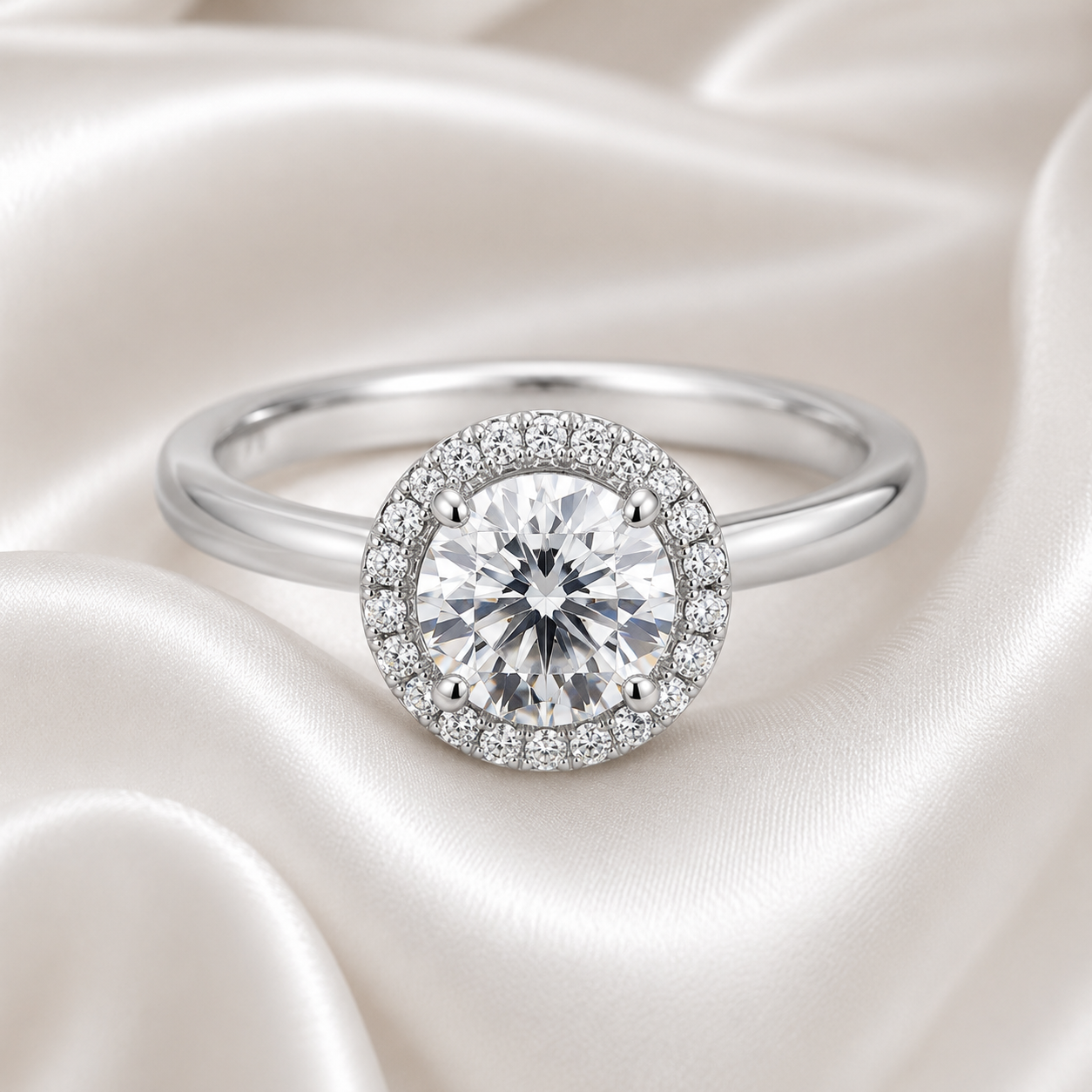 Halo Round Engagement Ring