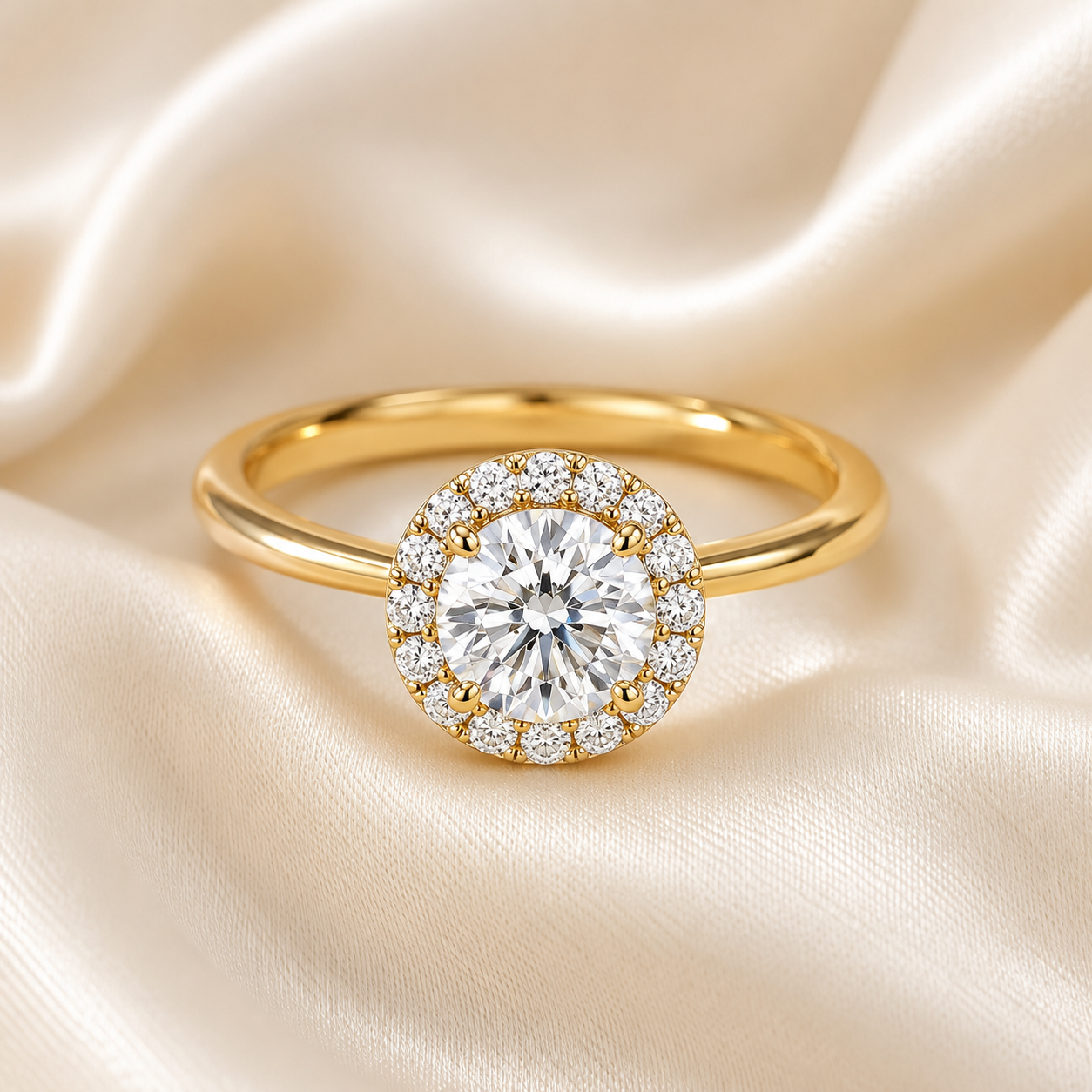 Halo Round Engagement Ring
