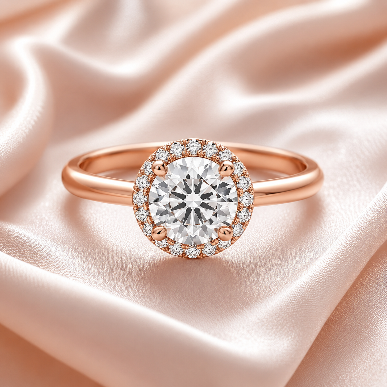Halo Round Engagement Ring