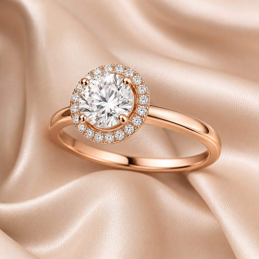 Halo Round Engagement Ring
