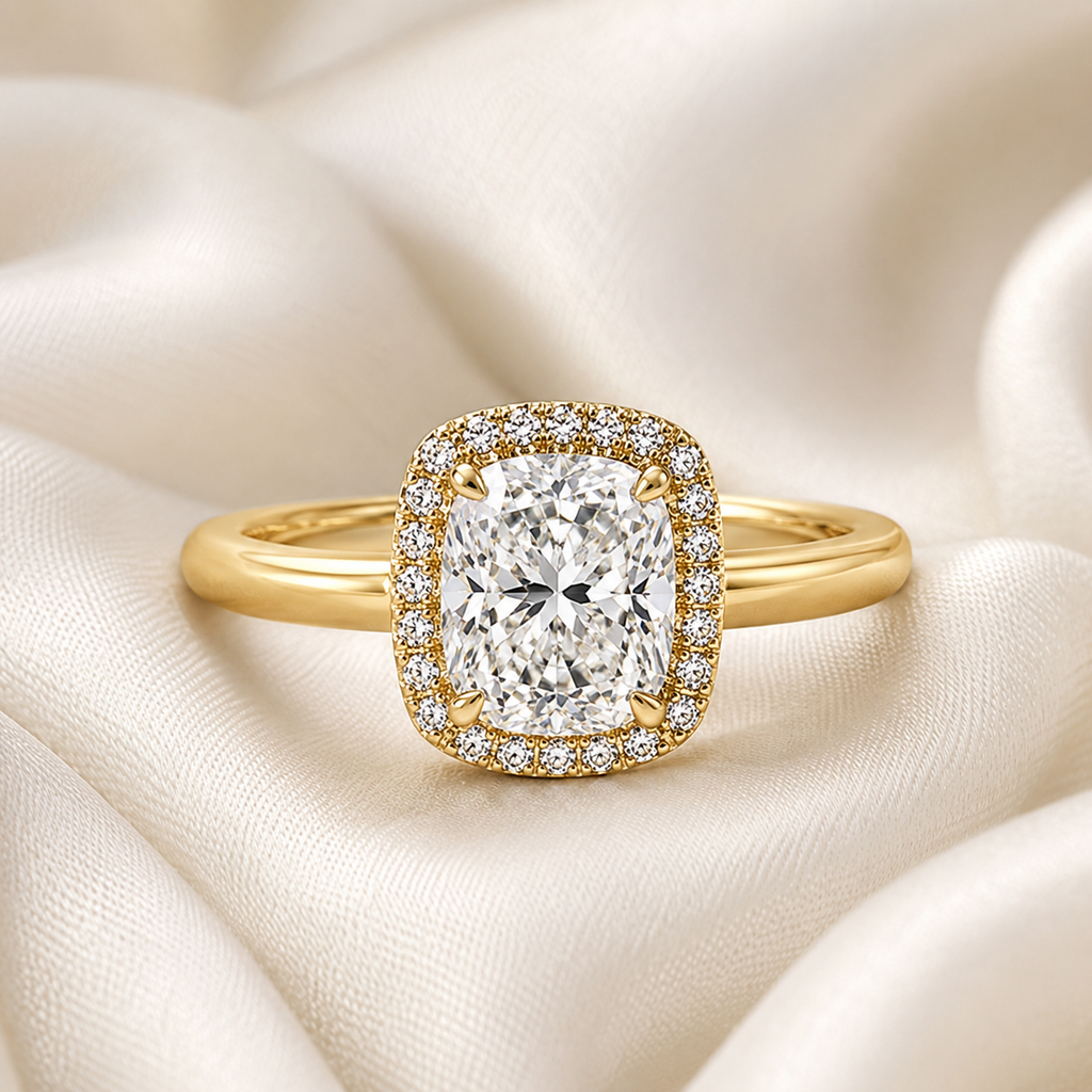 Halo Cushion Engagement Ring