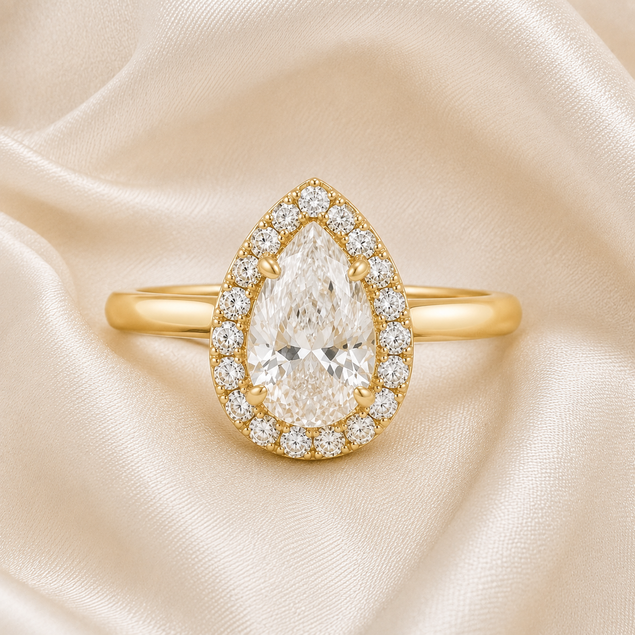 Halo Pear Engagement Ring