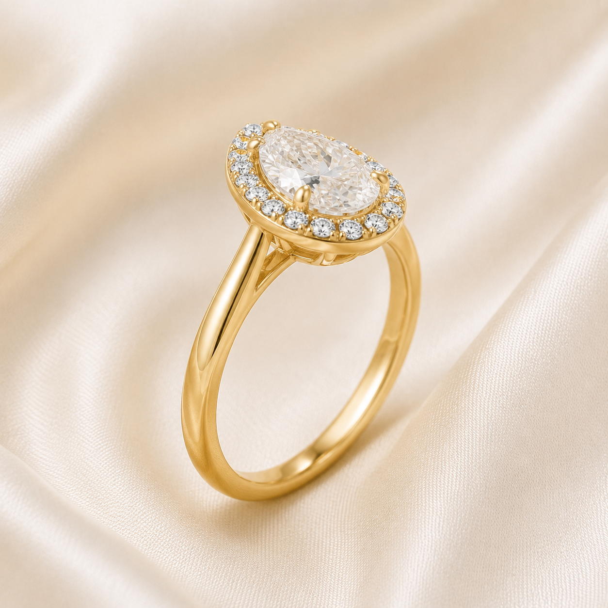 Halo Pear Engagement Ring