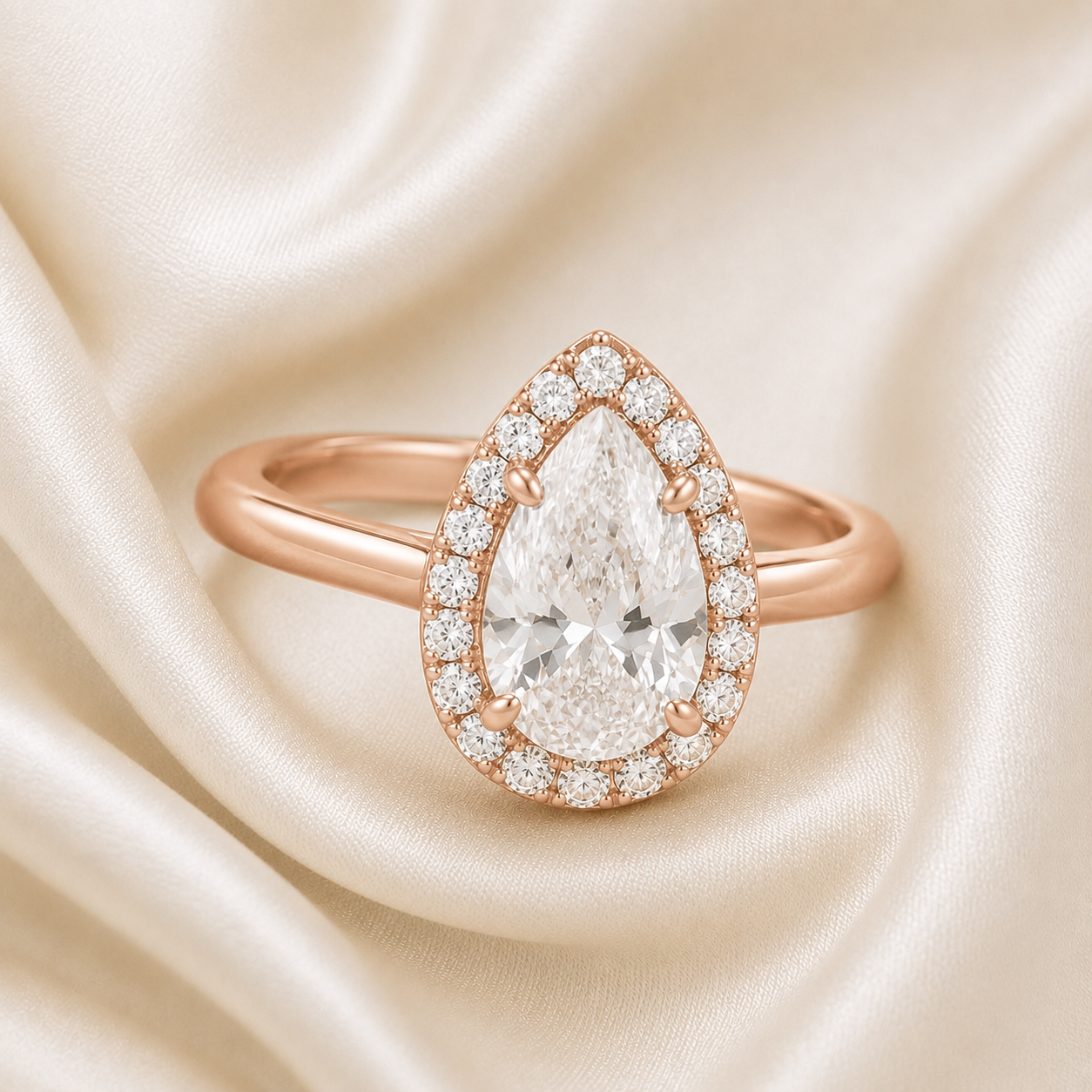 Halo Pear Engagement Ring