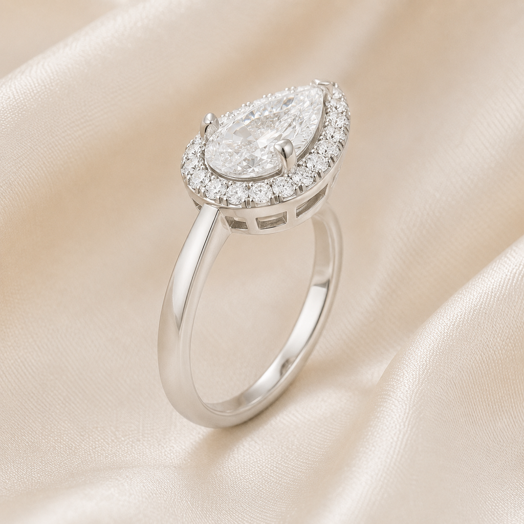 Halo Pear Engagement Ring