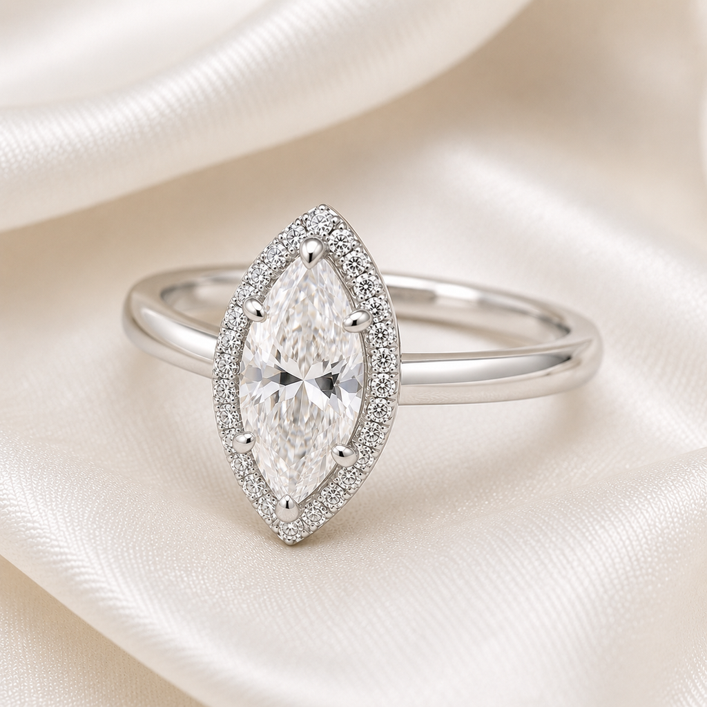 Halo Marquise Engagement Ring