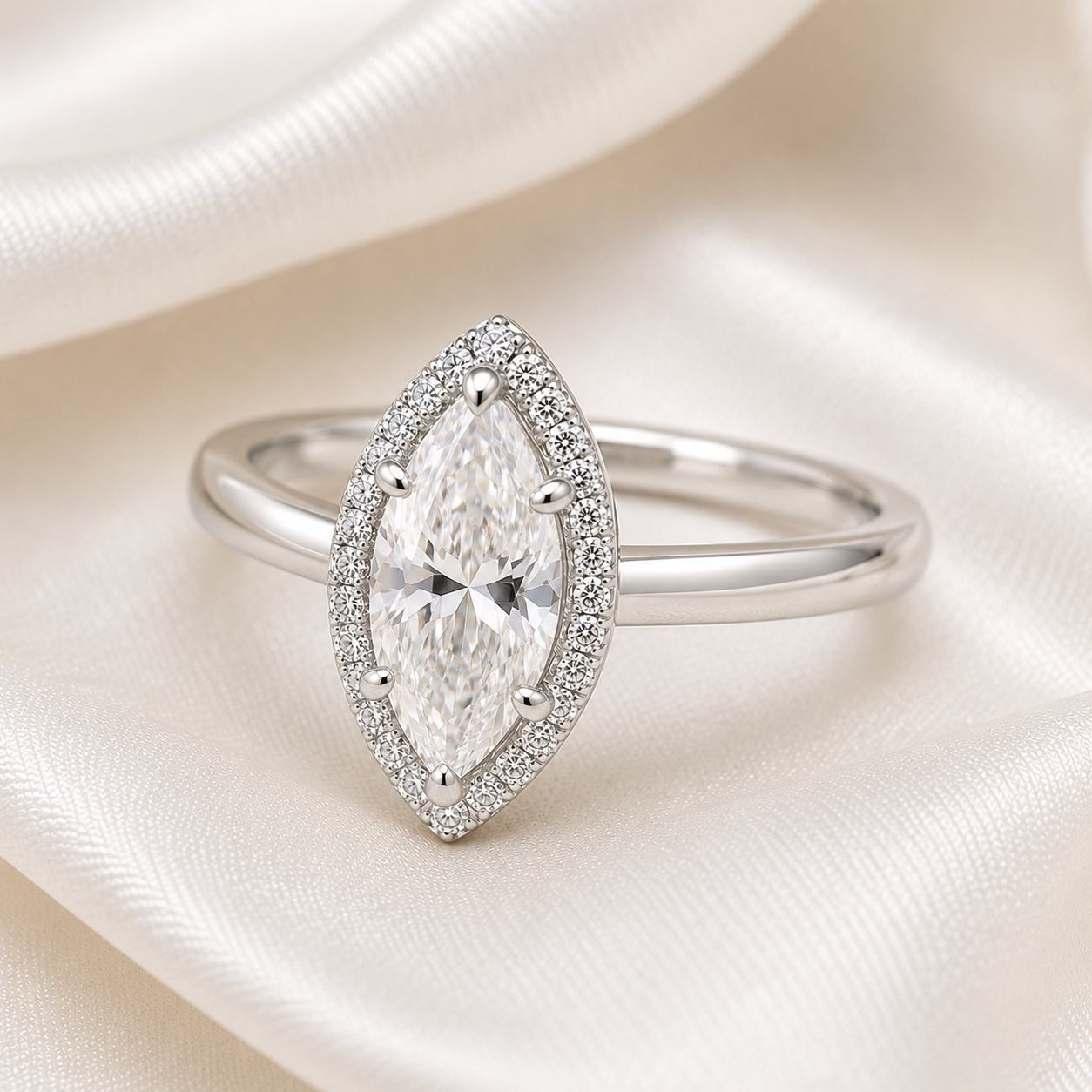 Halo Marquise Engagement Ring