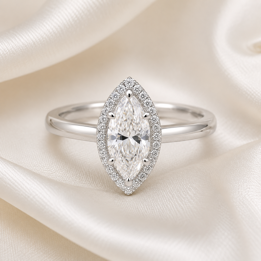 Halo Marquise Engagement Ring