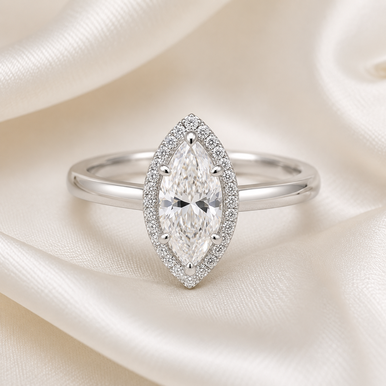Halo Marquise Engagement Ring