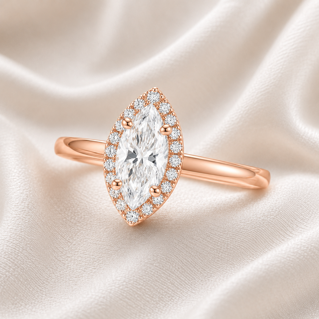 Halo Marquise Engagement Ring