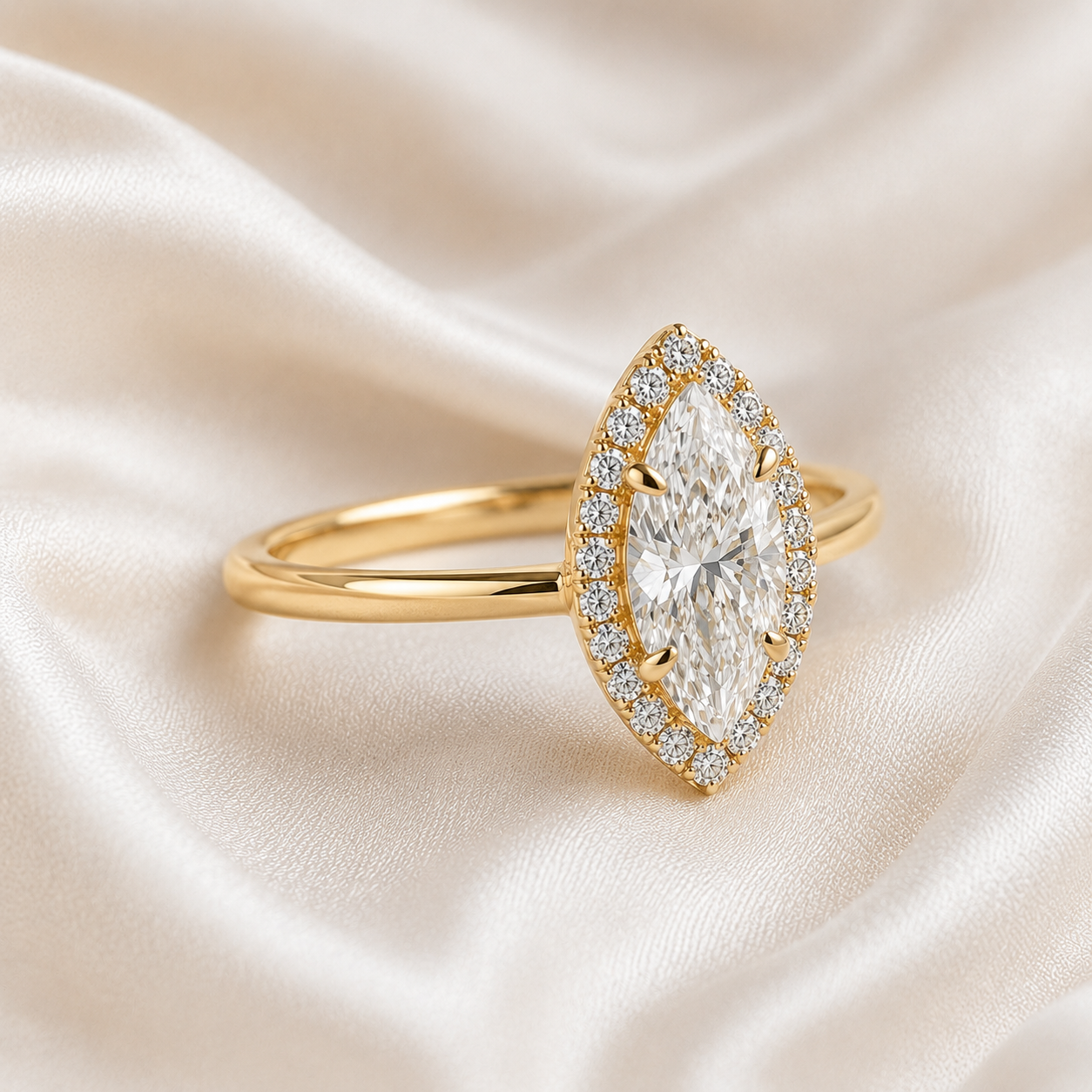Halo Marquise Engagement Ring