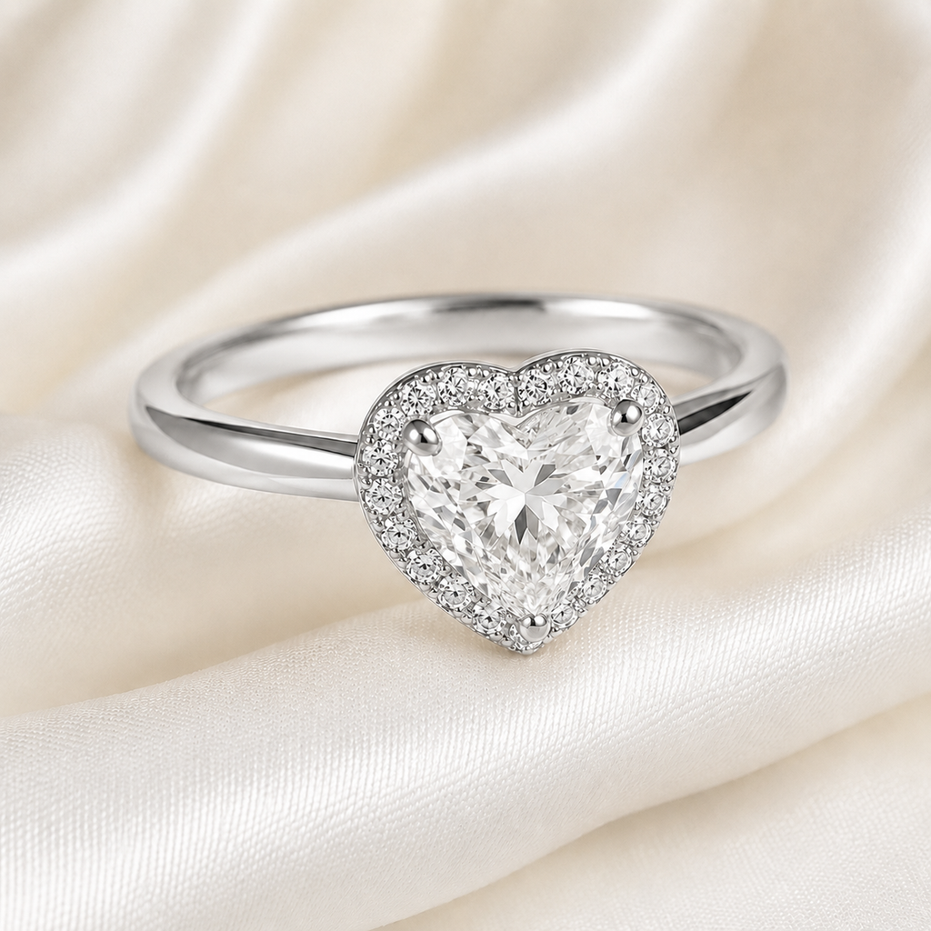 Halo Heart Engagement Ring