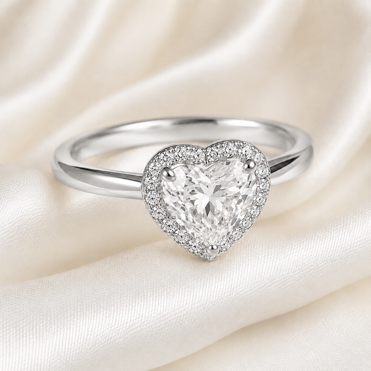 Halo Heart Engagement Ring