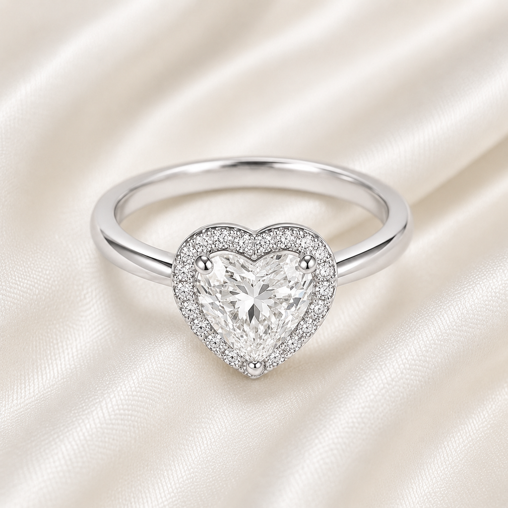 Halo Heart Engagement Ring