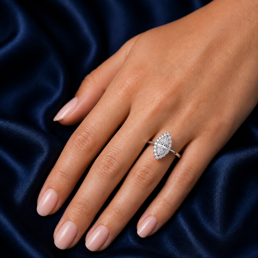 Halo Marquise Engagement Ring