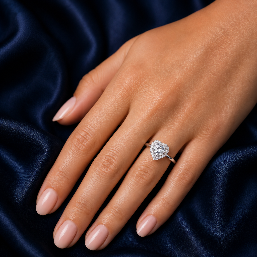Halo Heart Engagement Ring