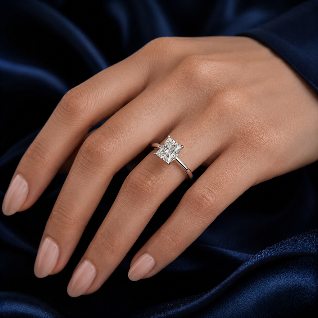 Hidden Halo Radiant Engagement Ring