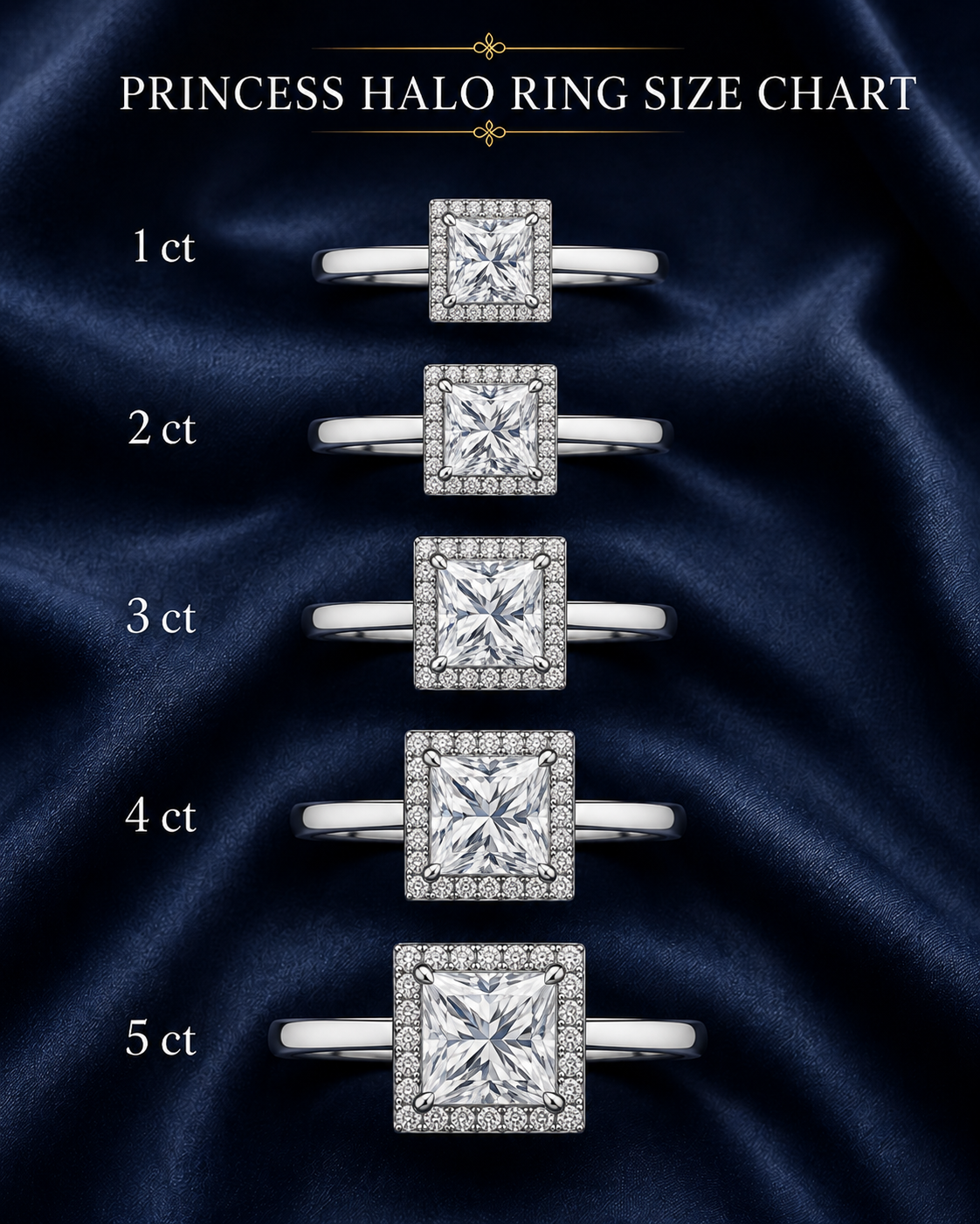 Halo Princess Engagement Ring