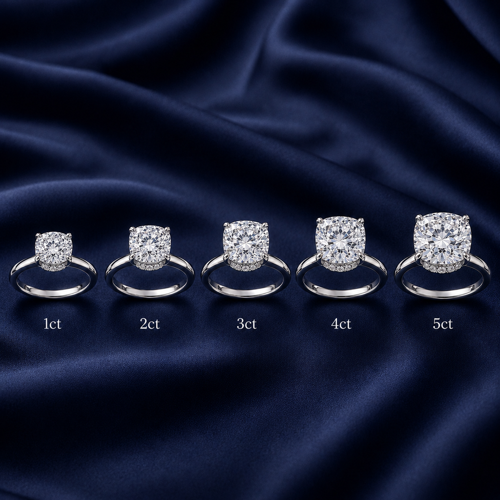 Hidden Halo Cushion Engagement Ring