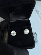 GIA certified 4 ct diamond earrings in 14k white gold