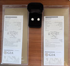 GIA certified 4 ct diamond earrings in 14k white gold