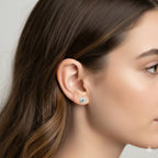 GIA certified 4 ct diamond earrings in 14k white gold