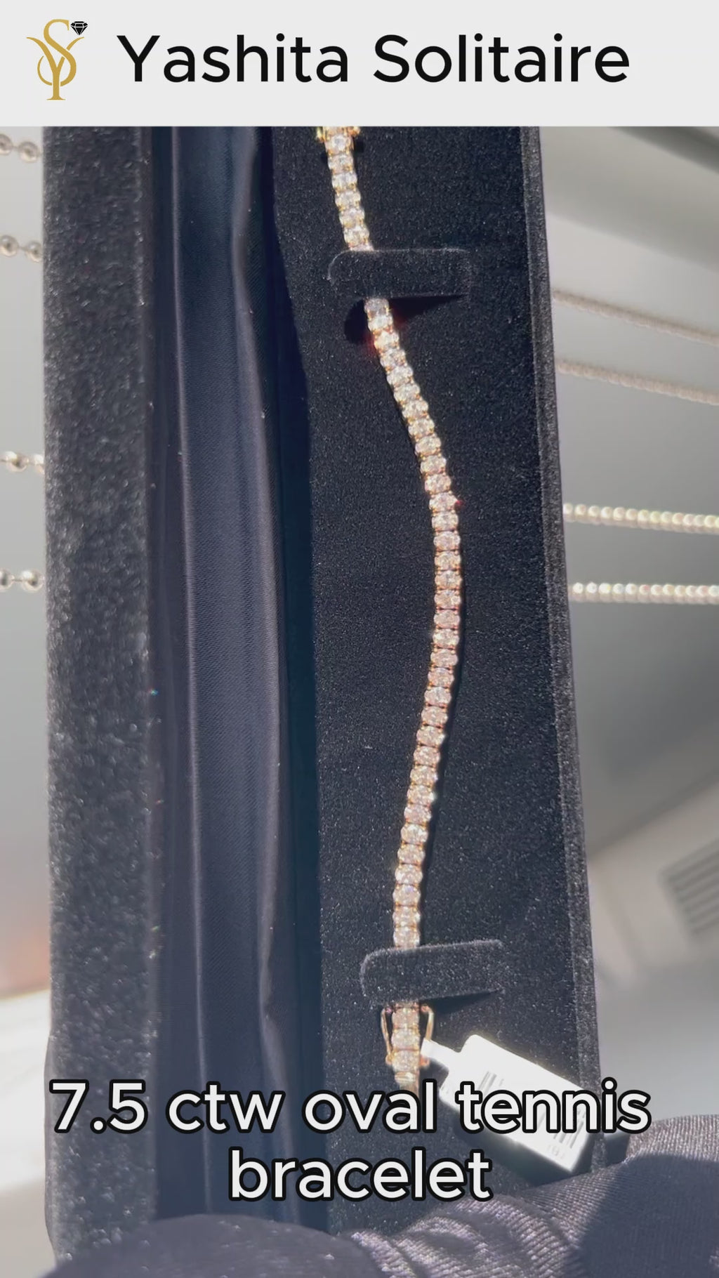 7.5ct Oval Diamond Tennis Bracelet | 14k Yellow Gold