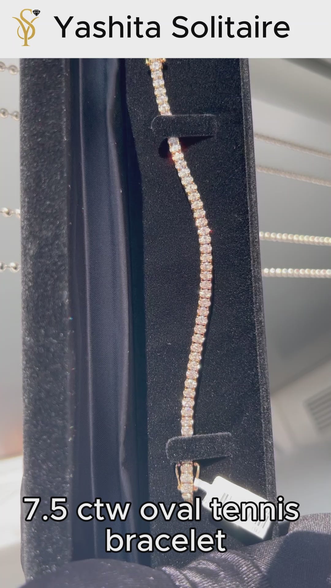 7.5ct Oval Diamond Tennis Bracelet | 14k Yellow Gold