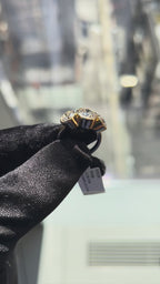 3 Stone Bezel Set Ring | 2.04ct Center Diamond | 14k Yellow Gold